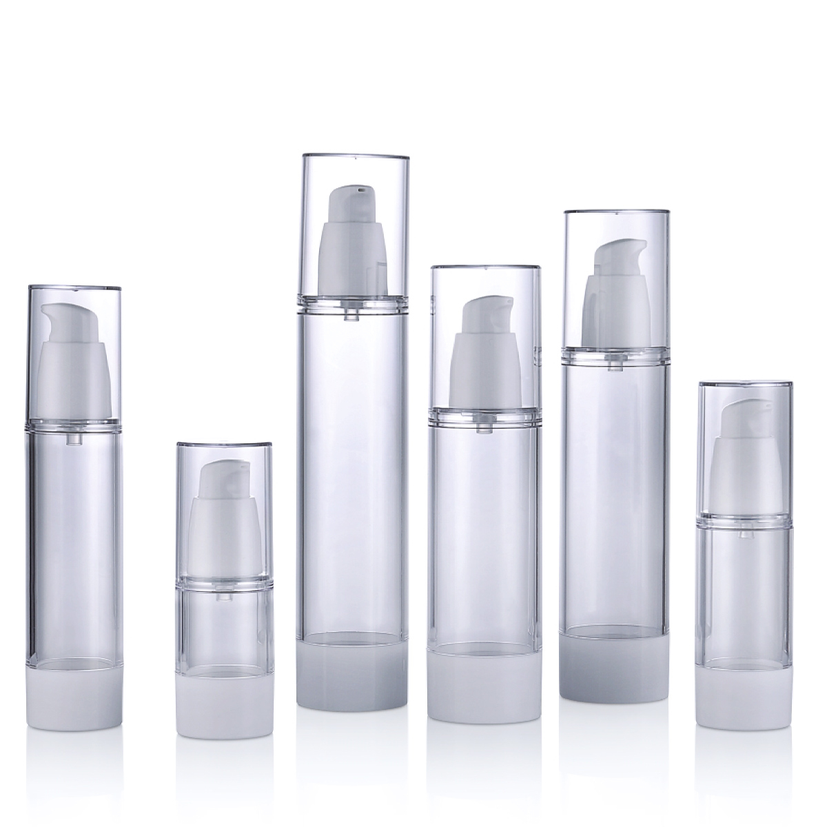 15ml 30ml 50ml 80ml 100ml 120ml Creat Creat Clem Container Clear การเดินทางแบบไม่มีอากาศ
