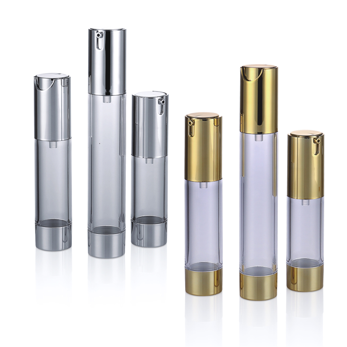 15ml 20ml 30ml Electroplating U-image Vacuum Bottle ประเภทกดประเภทปั๊มหัวโลชั่นขวดขวดขวด L06