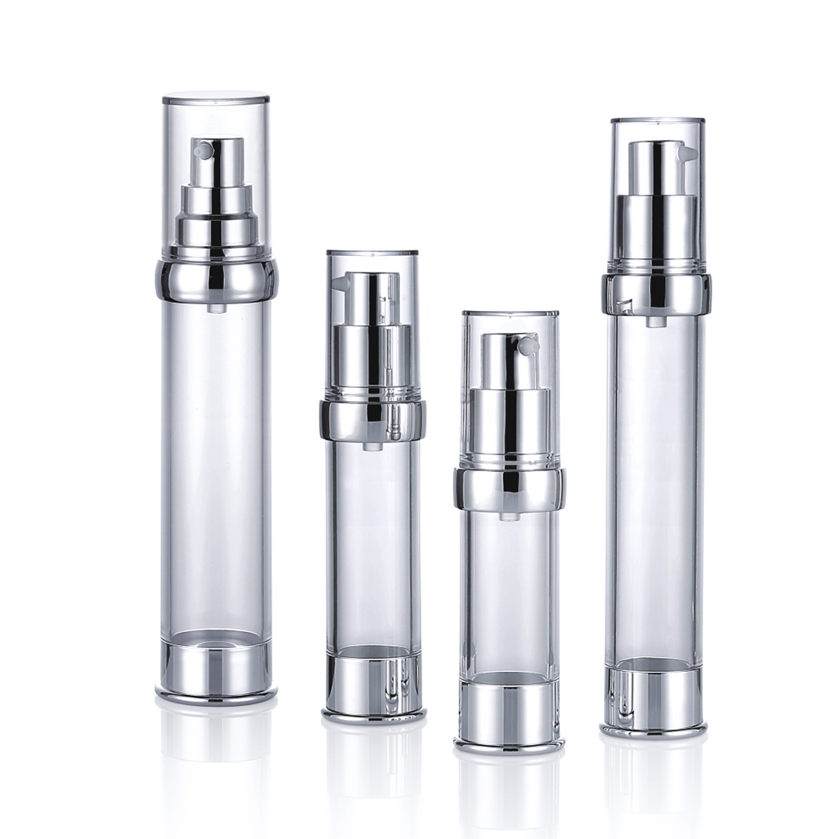 15ml 20ml 30ml 50ml Multi Size Silver Press Pump Pump Essence Lotion Lotion Plastic Plastic Pump Bottle L08