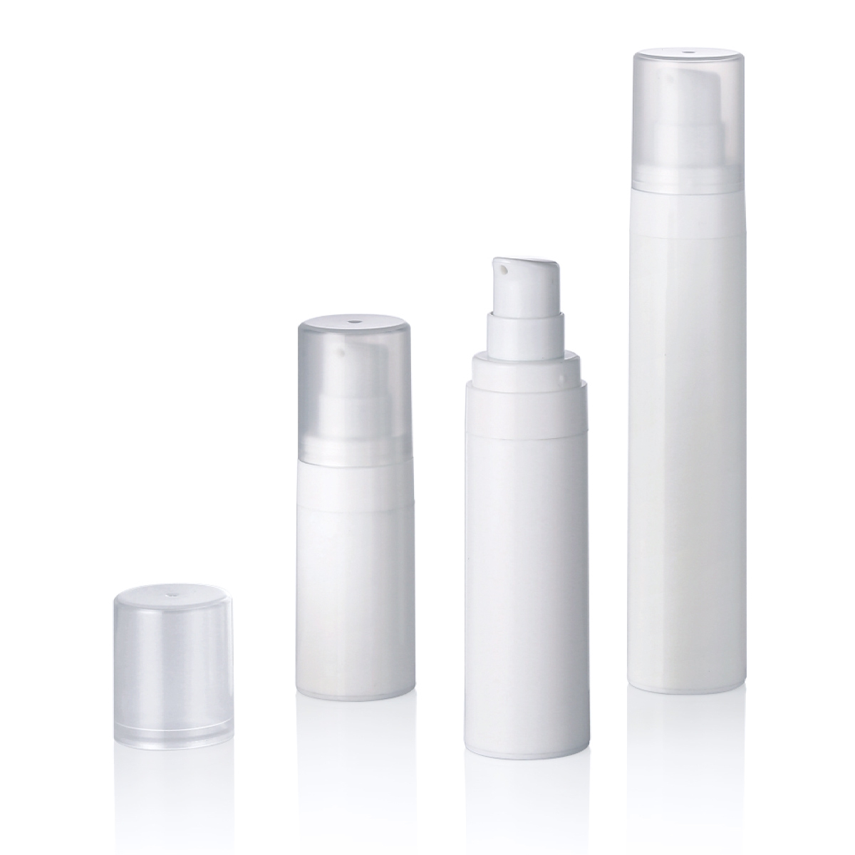 15ml 30ml 50ml พลาสติก PP White Snap Cream Lotion Vacuum ขวดสุญญากาศขวด L16