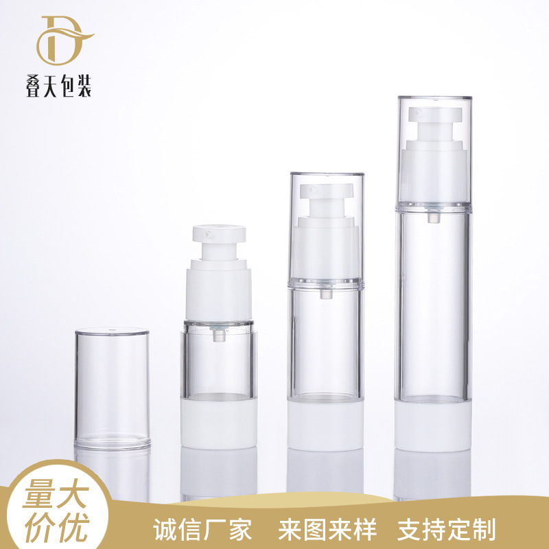 15ml 30ml 50ml กดมูลนิธิของเหลวขวดครีมตาครีมบำรุงตาพลาสติกสุญญากาศขวดโลชั่นโปร่งใส