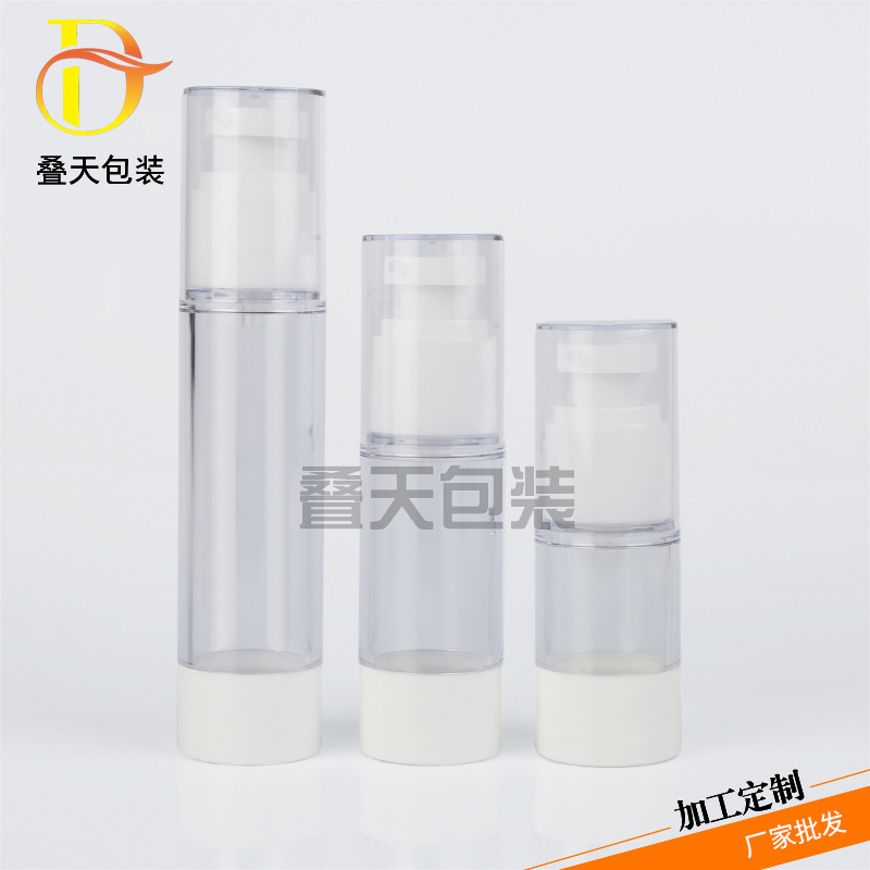 Lotion Press Type Plastic Subpacking Bottle 15 30 50 มล. ขวดสุญญากาศเครื่องสำอางแบบพกพา